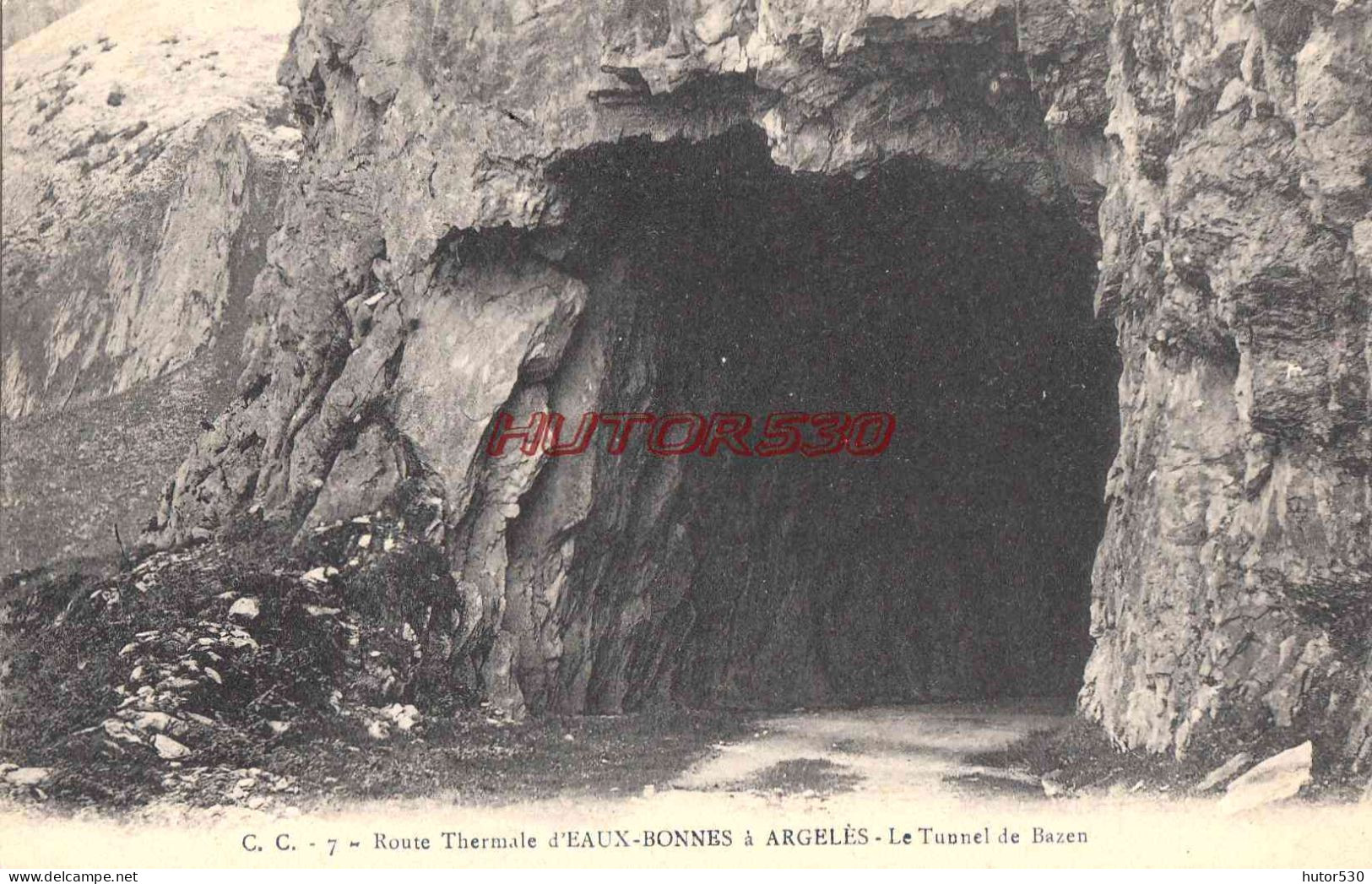 CPA EAUX BONNES - ROUTE - LE TUNNEL DE BAZEN - Otros & Sin Clasificación