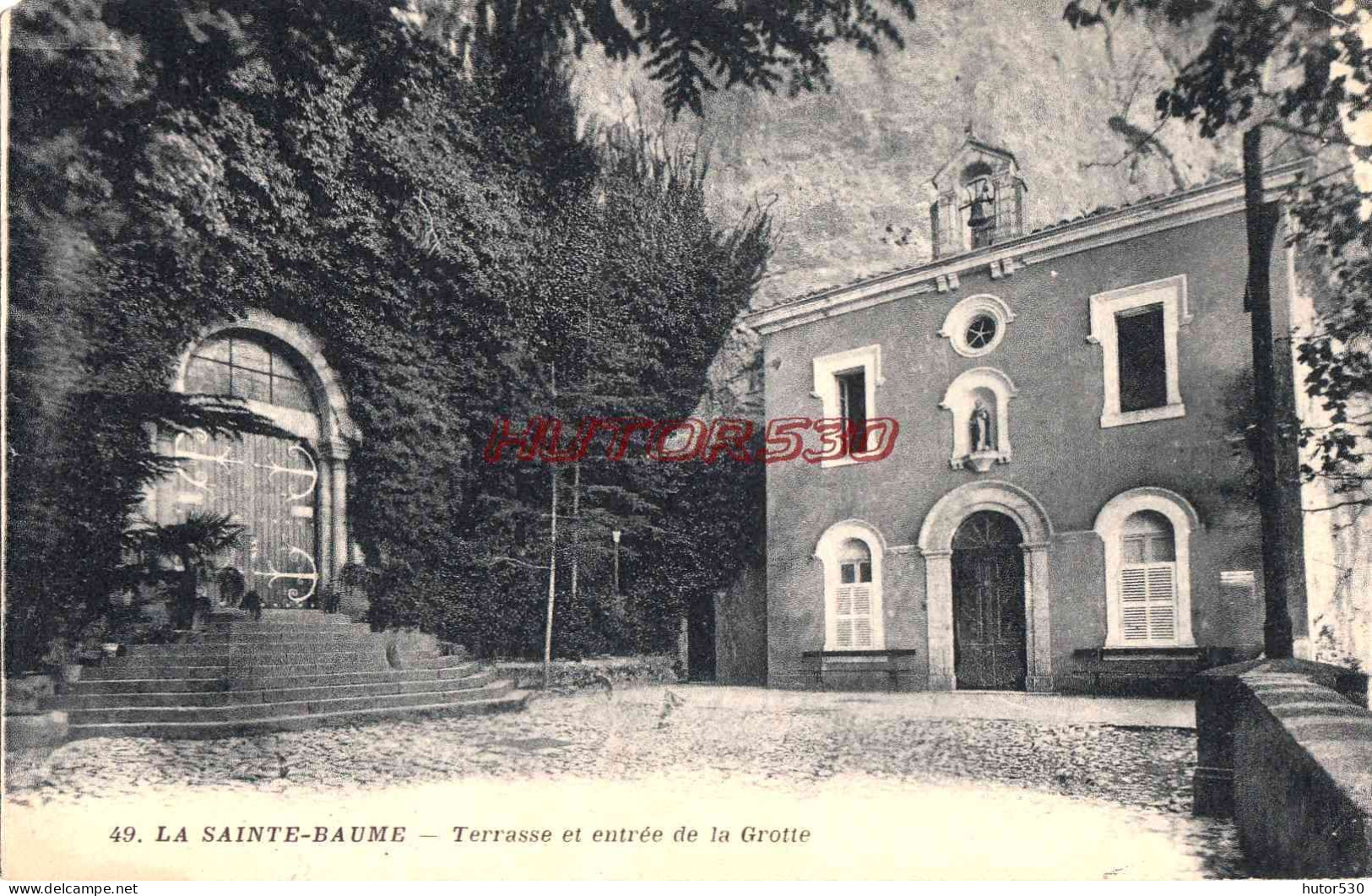 CPA LA SAINTE BAUME - TERRASSE ET ENTREE DE LA GROTTE - Saint-Maximin-la-Sainte-Baume