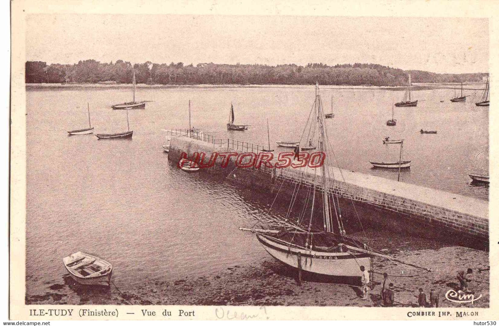 CPA ILE TUDY - FINISTERE - VUE DU PORT - Other & Unclassified