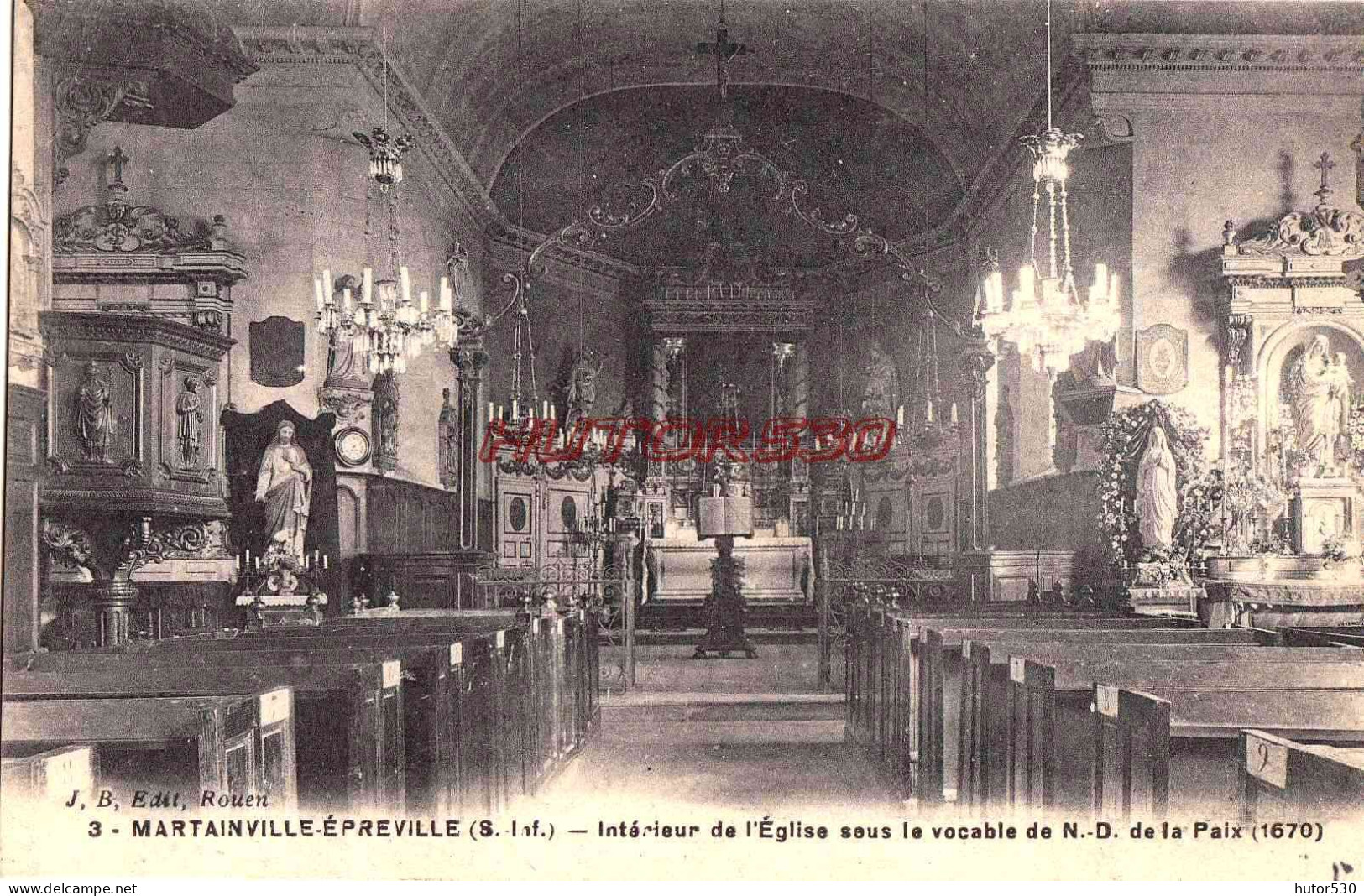 CPA MARTAINVILLE EPREVILLE - S. INF. - INTERIEUR DE L'EGLISE - Sonstige & Ohne Zuordnung