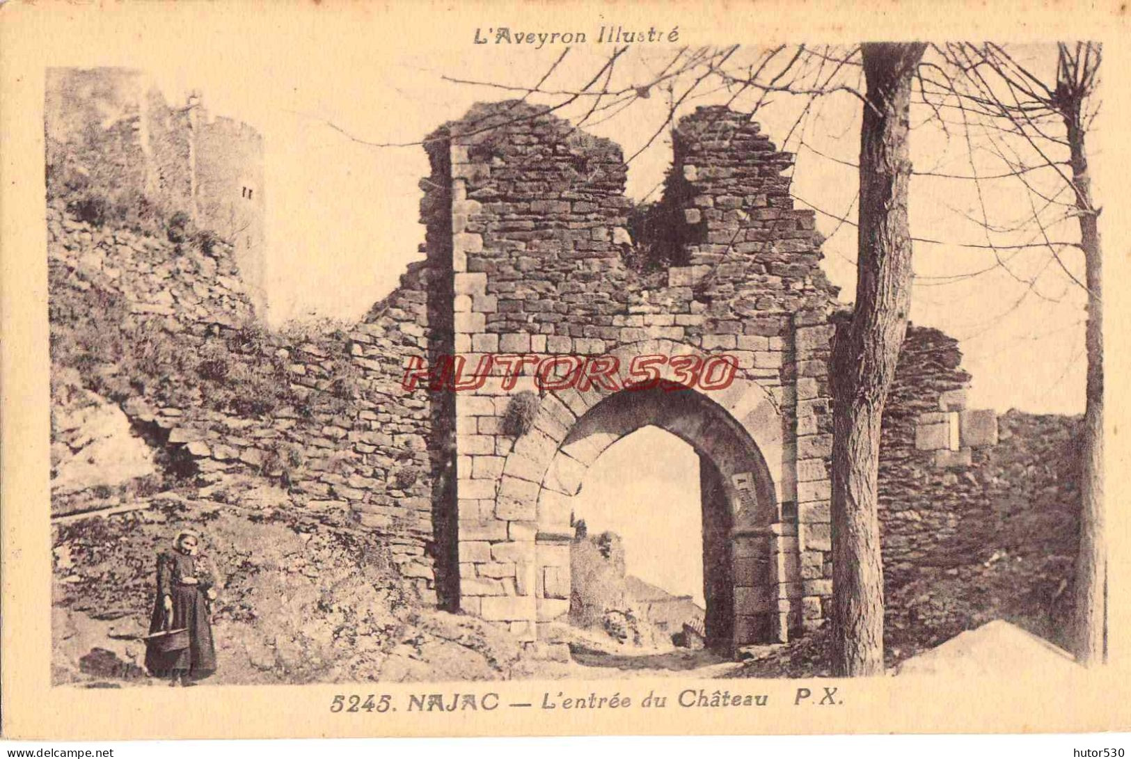 CPA NAJAC - ENTREE DU CHATEAU - Najac