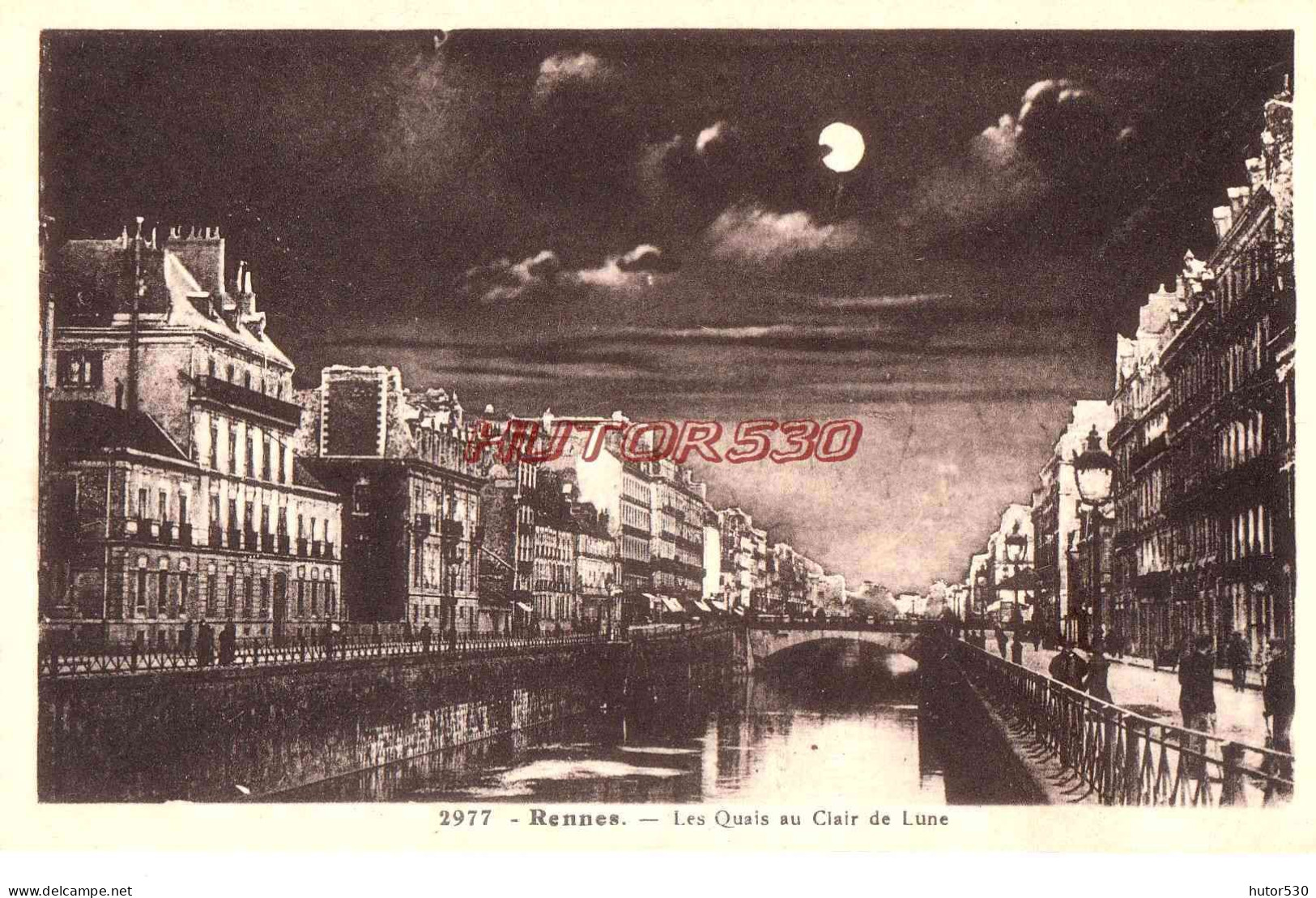 CPA RENNES - LES QUAIS AU CLAIR DE LUNE - Rennes