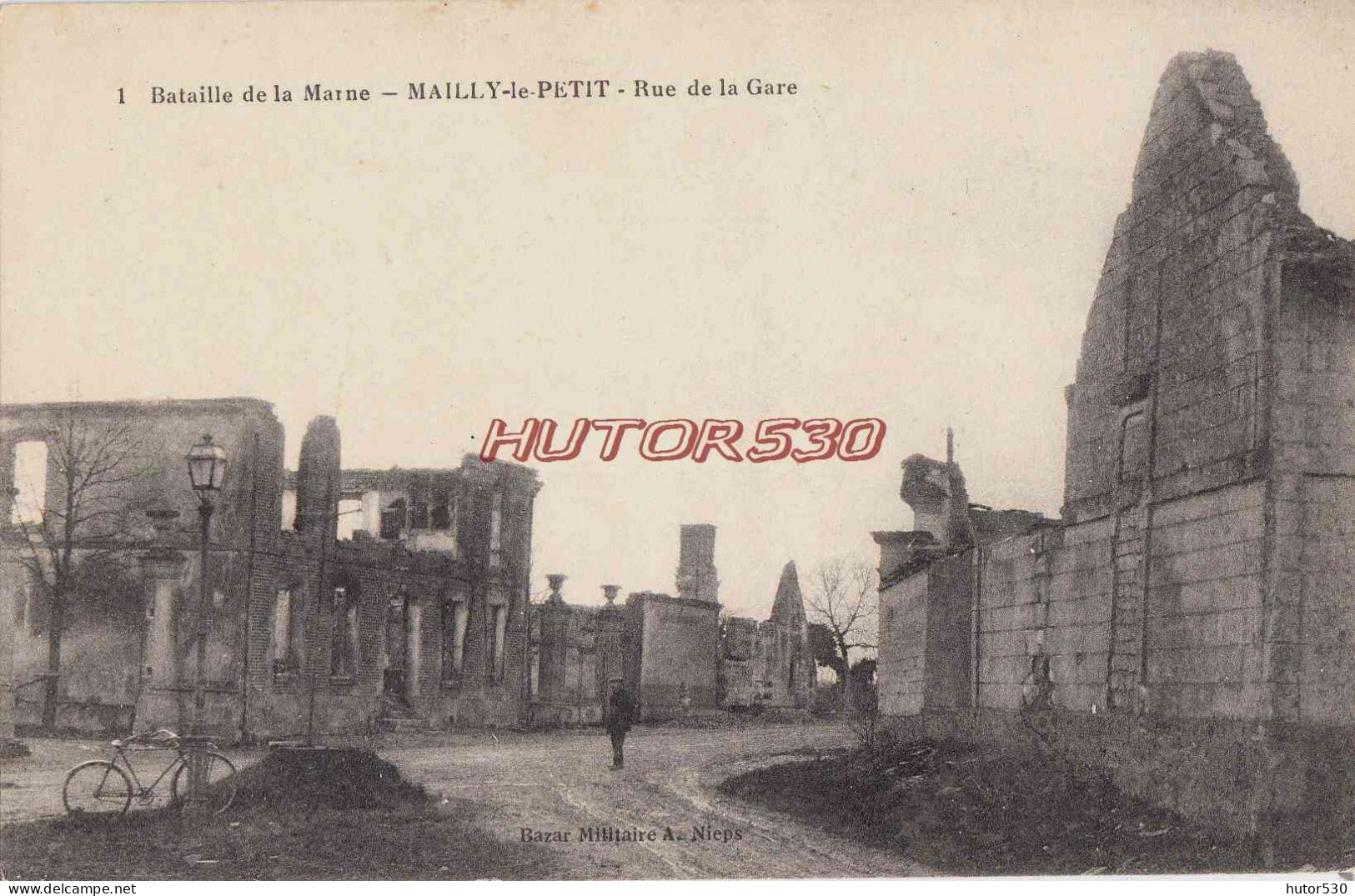 CPA GUERRE 1914-1918 - MAILLY LE PETIT - RUE DE LA GARE - Guerre 1914-18