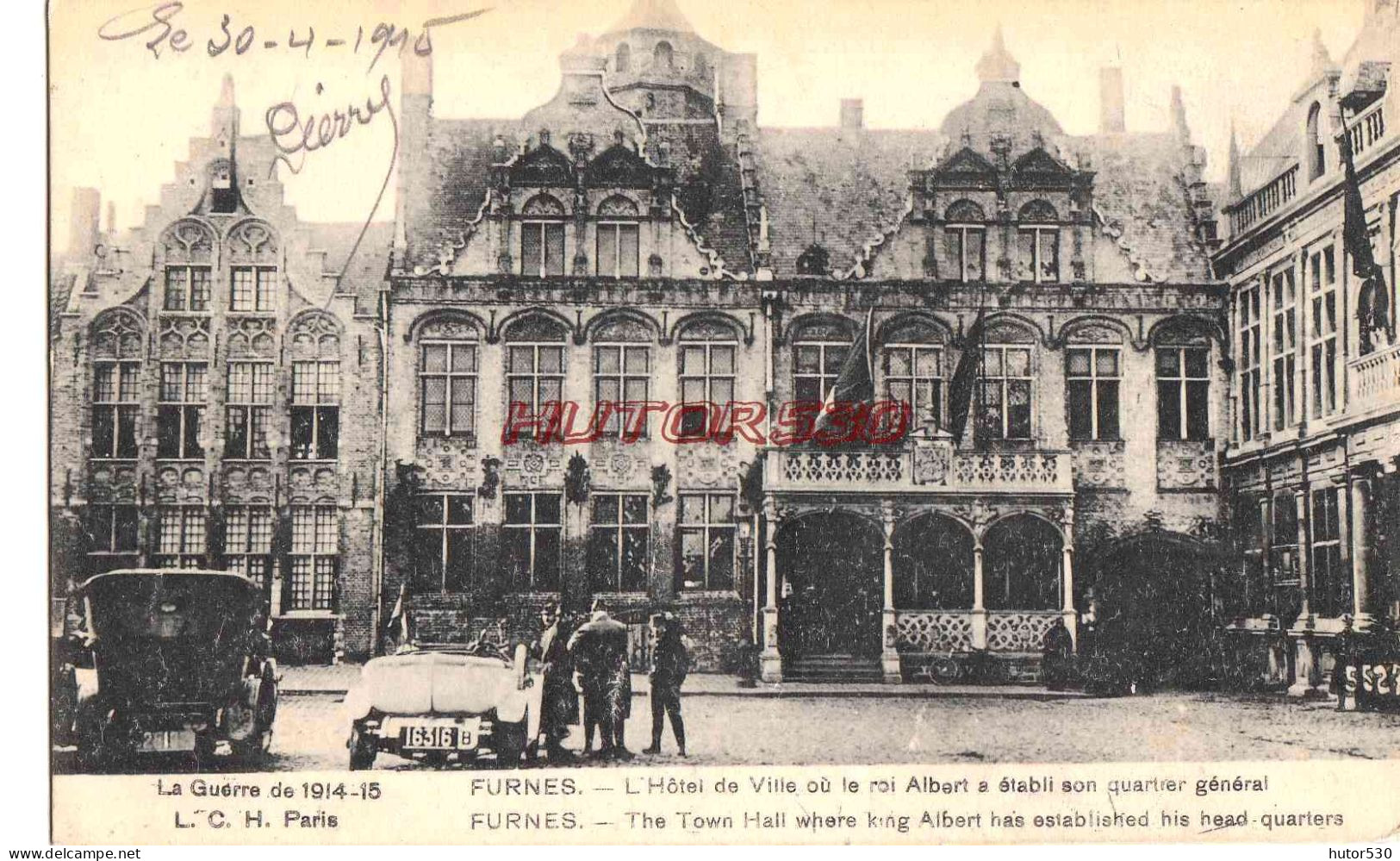CPA GUERRE 1914-1918 - FURNES - L'HOTEL DE VILLE - Guerra 1914-18