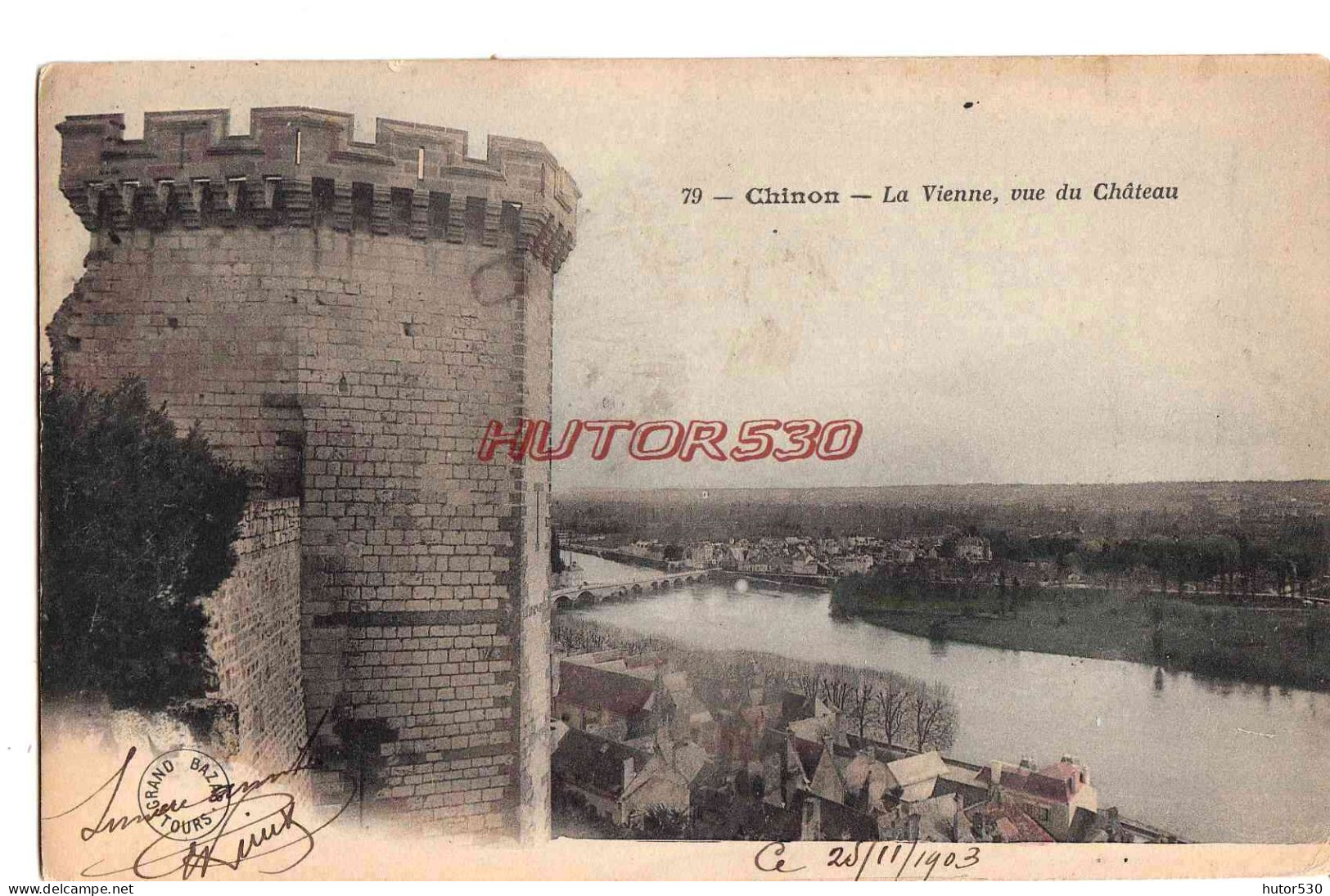 CPA CHINON - LA VIENNE VUE DU CHATEAU - Chinon