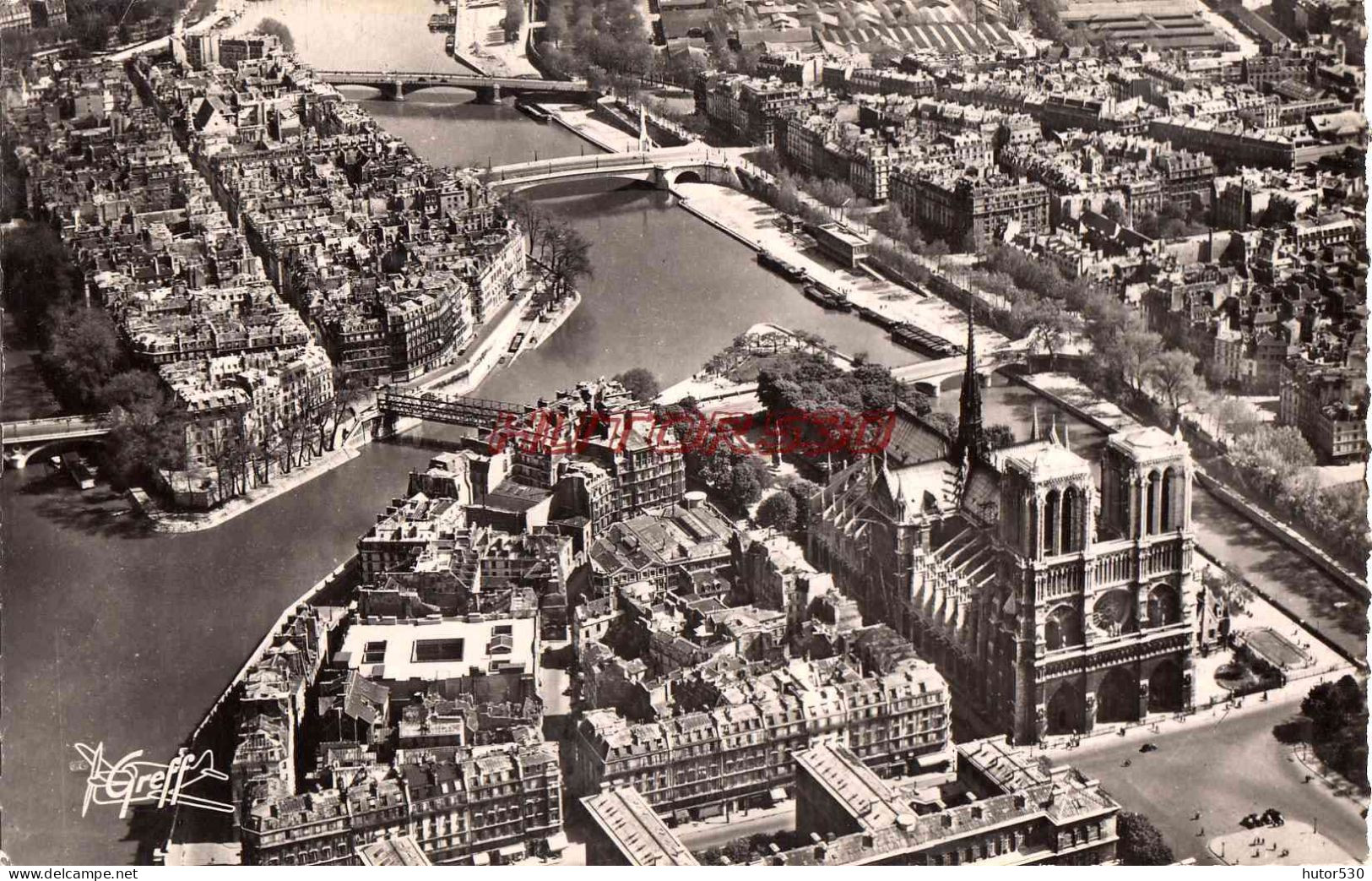 CPSM PARIS - VUE AERIENNE NOTRE DAME - Notre Dame De Paris