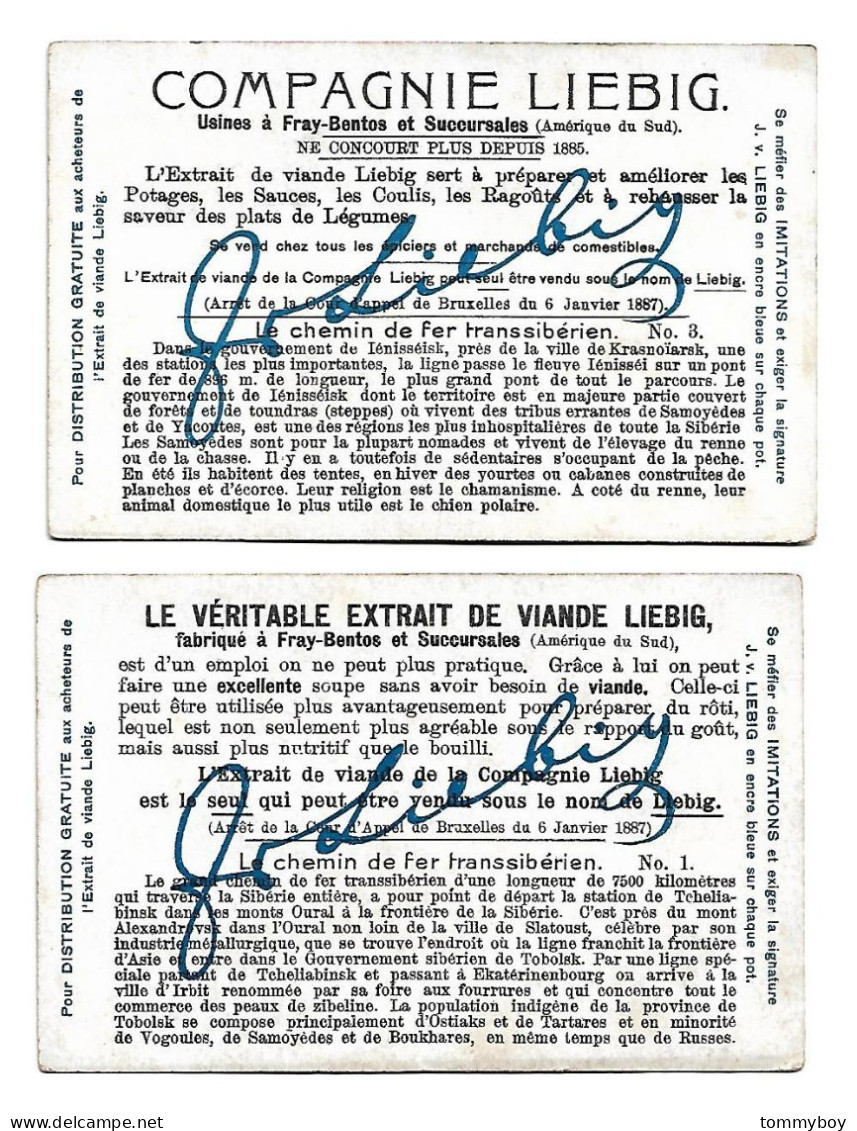 S 775 , Liebig 6 Cards, Le Chemin De Fer Transsibérien (smalle Damage To The Corners + Stains) (ref B21) - Liebig