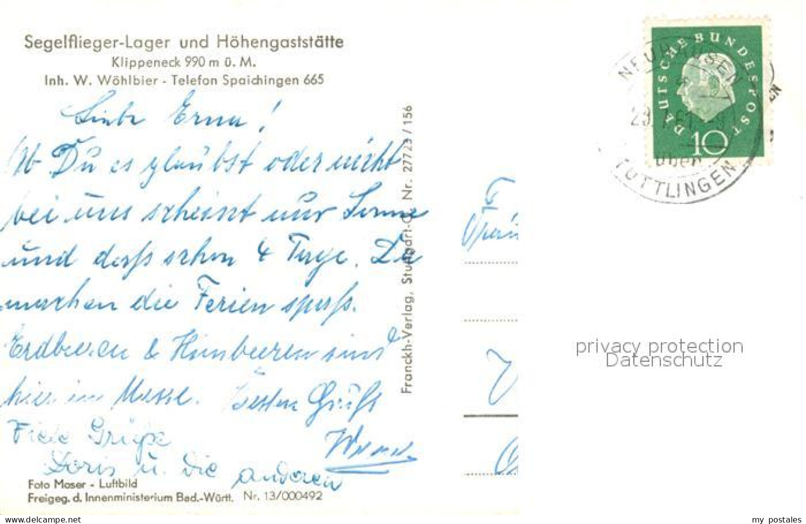 73647090 Spaichingen Segelfliegerlager Und Hoehengaststaette Klippeneck Fliegera - Other & Unclassified