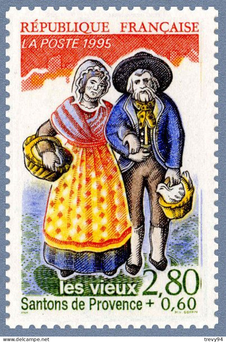 Timbre De 1995 - Santons De Provence Les Vieux - Yvert & Tellier N° 2981 - Unused Stamps