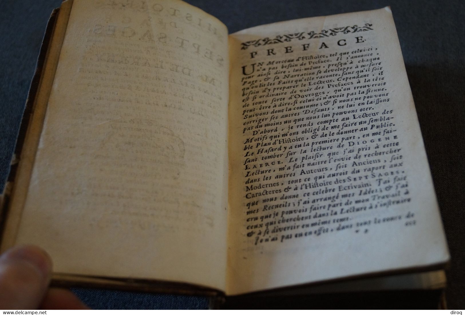 RARE,1714,Histoire Des Sept Sages,Par Me. De Larrey,Conseil Du Roi De Prusse,398 Pages + Table,17,5 Cm./10 Cm. - Antes De 18avo Siglo