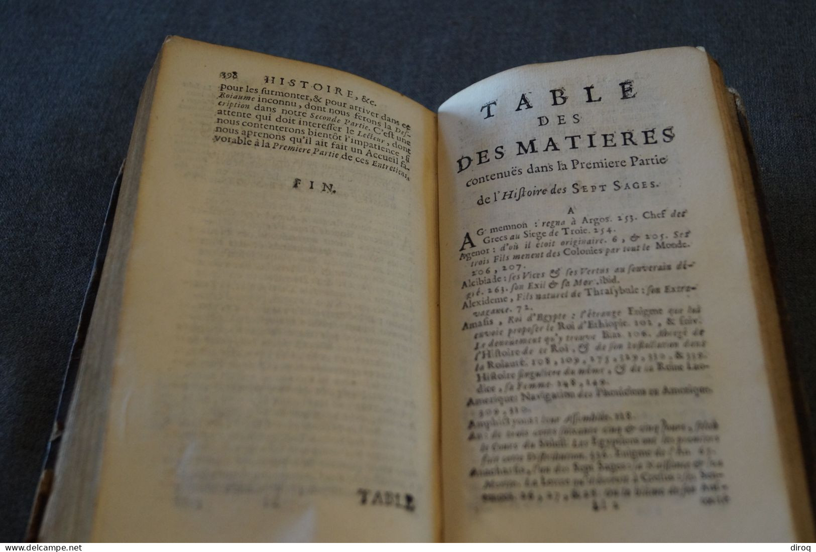 RARE,1714,Histoire des Sept Sages,Par Me. De Larrey,Conseil du Roi de Prusse,398 pages + table,17,5 Cm./10 Cm.