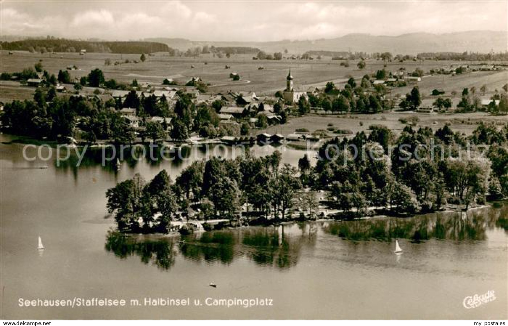 73646907 Seehausen Staffelsee Fliegeraufnahme Mit Halbinsel Und Campingplatz See - Otros & Sin Clasificación