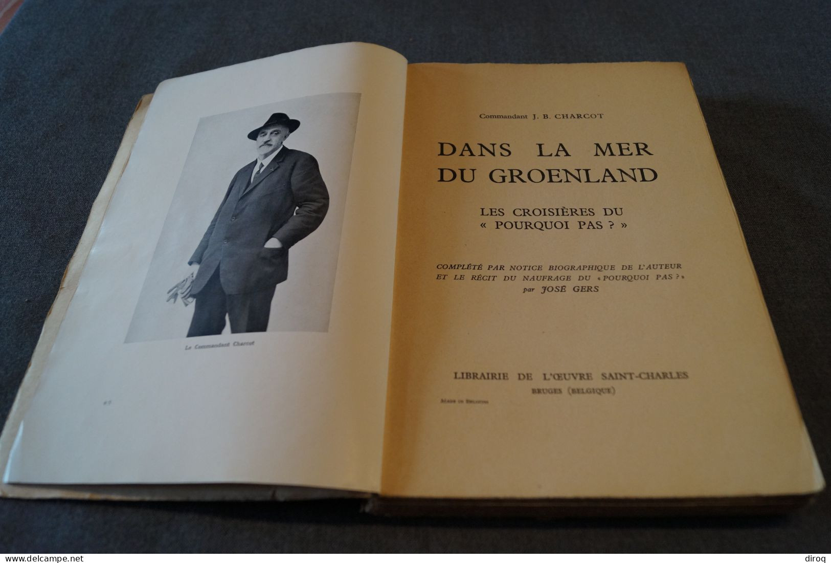 J.B. Charcot,1937,Dans La Mer Du Groenland,205 Pages + Table,26 Cm./17 Cm. Très Bel état - Documents Historiques