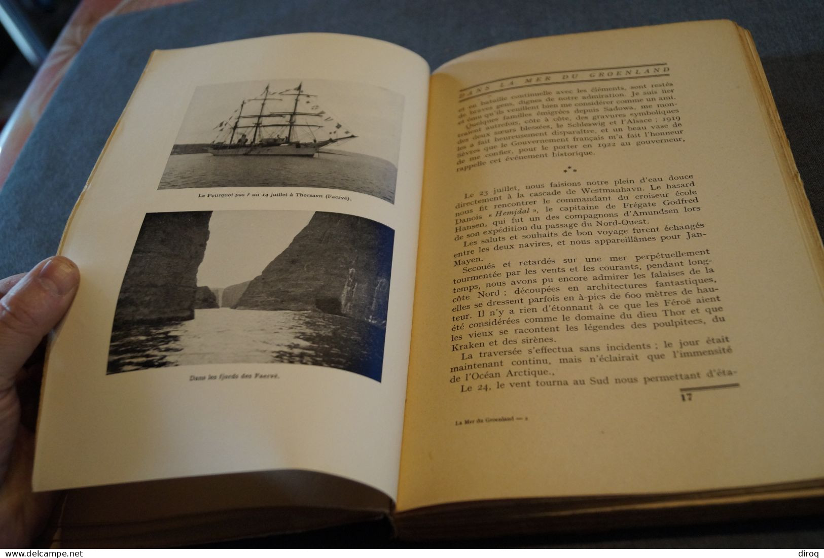 J.B. Charcot,1937,Dans la Mer du Groenland,205 pages + table,26 Cm./17 Cm. très bel état