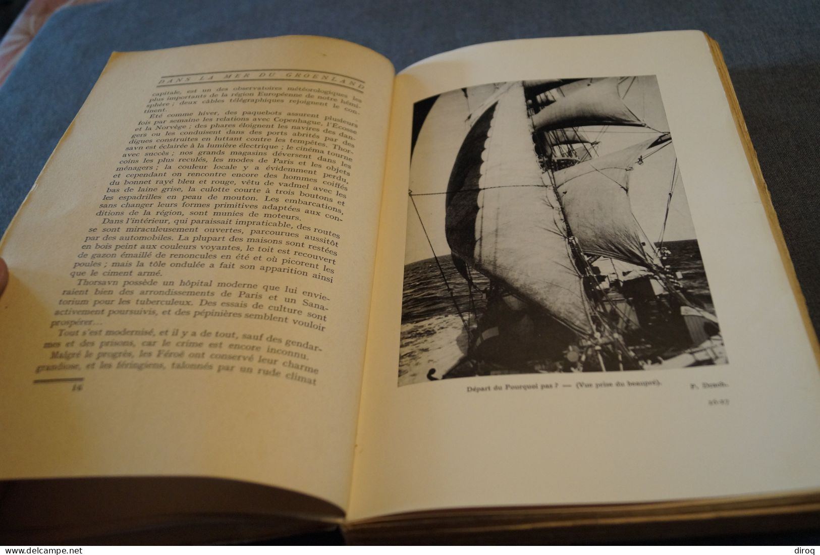 J.B. Charcot,1937,Dans la Mer du Groenland,205 pages + table,26 Cm./17 Cm. très bel état