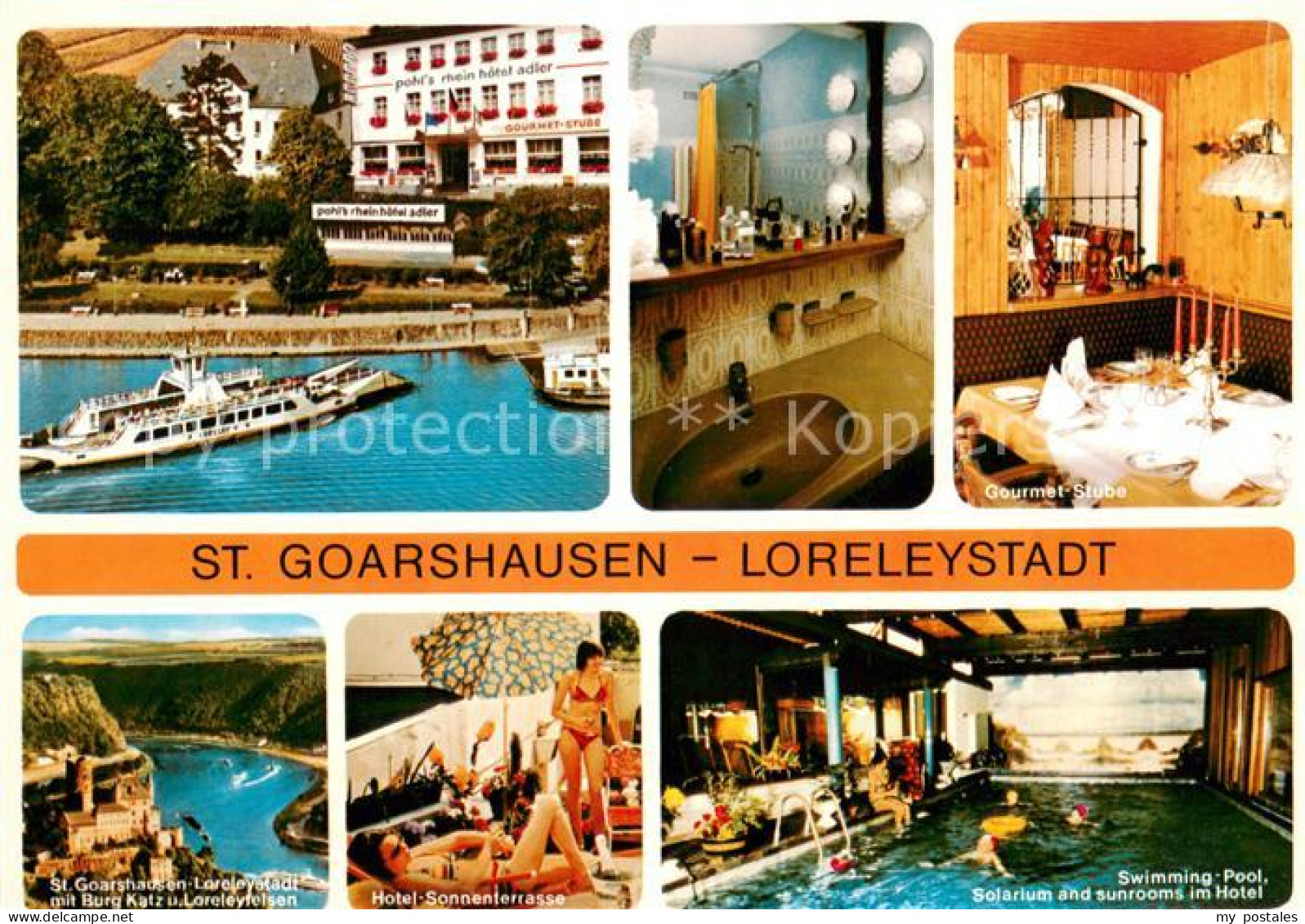 73646721 St Goarshausen Pohls Rheinhotel Adler Bad Gourmet Stube Loreleyfelsen B - Loreley