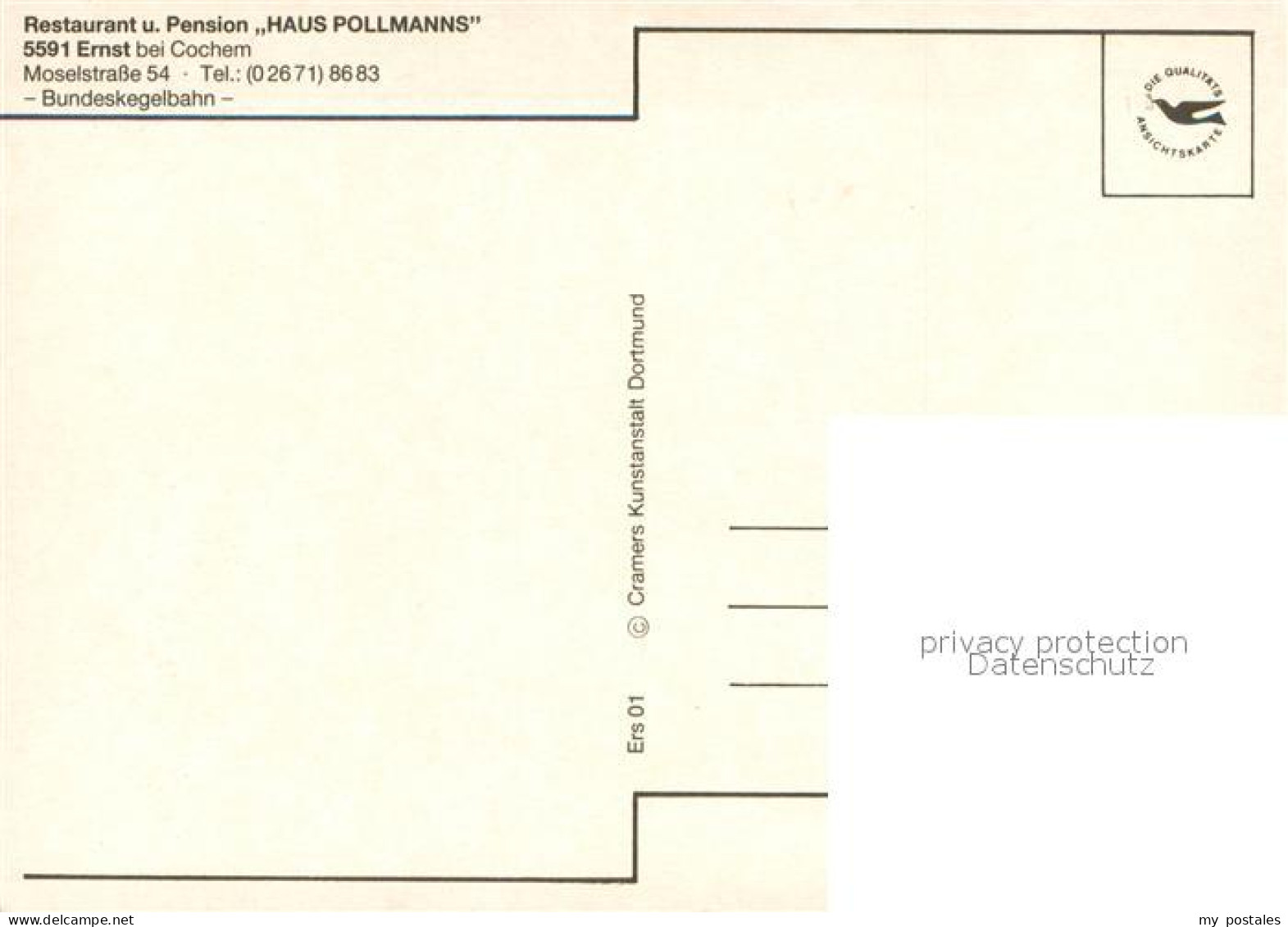 73646715 Ernst Cochem Gaestehaus Pension Haus Pollmanns Gastraum Bar Ernst Coche - Other & Unclassified