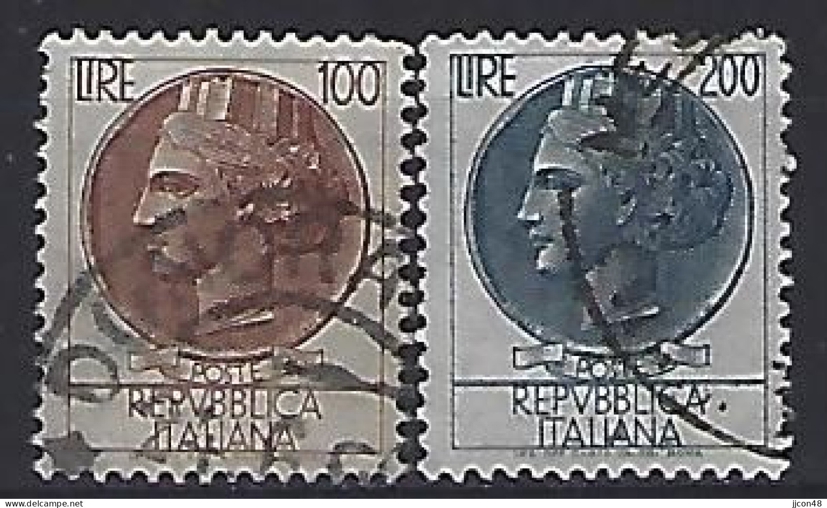 Italy 1959  Italia Turrita  (o) Mi.1051-1052 - 1946-60: Afgestempeld