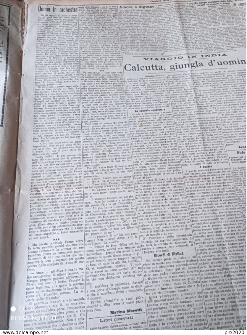 CORRIERE DELLA SERA 31/3/1929 FIRENZE SCOPPIO DEL CARRO ARTICOLO DI MARINO MORETTI - Autres & Non Classés