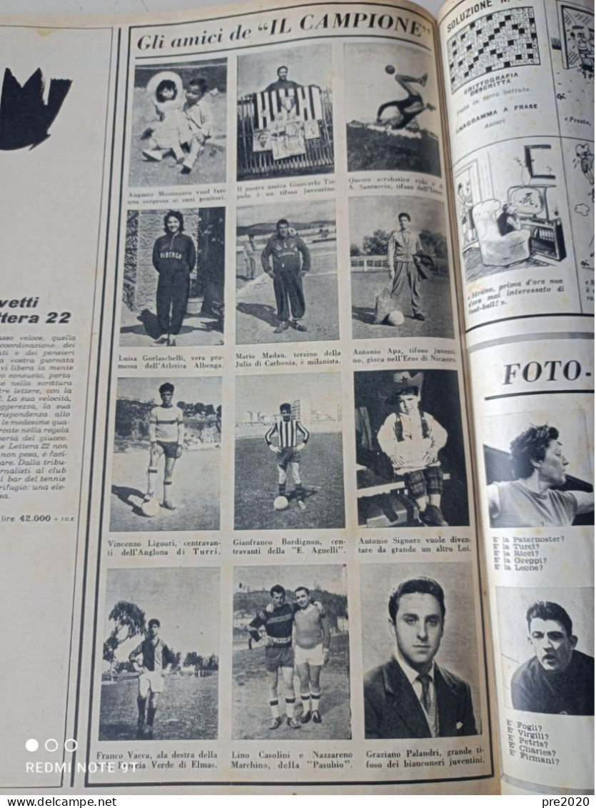 IL CAMPIONE 1958 SQUADRA DI CALCIO DELLA TRIESTINA CARBONIA NICASTRO TURRI - Andere & Zonder Classificatie