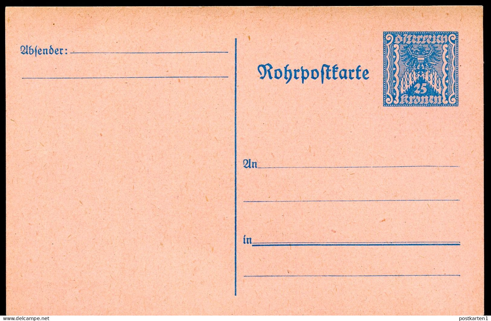 Rohrpost-Postkarte RP34 Postfrisch 1922 Kat.19,00€ - Briefkaarten