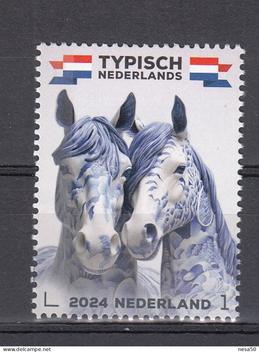 Nederland 2024nvph Nr ??, Mi Nr ??;  Typisch Nederlands, Paarden. Horse,  Delfts Blauw, Losse Zegel - Ongebruikt