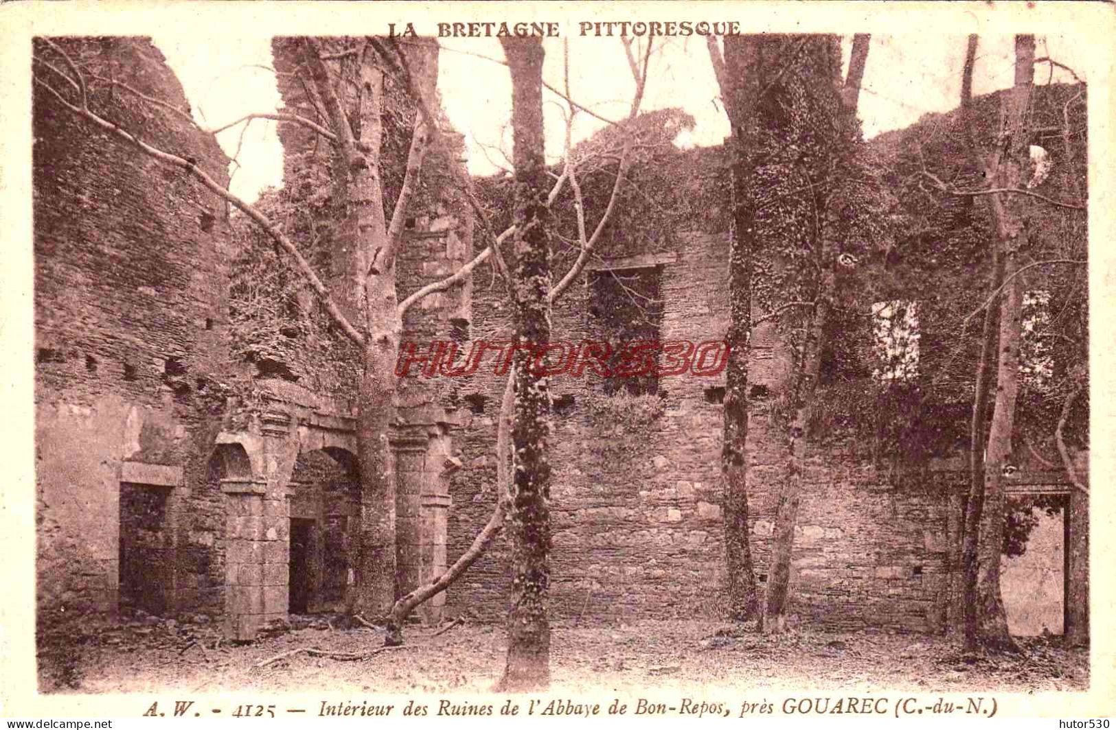 CPA GOUAREC - ENVIRONS - C. DU N. - RUINES DE L'ABBAYE BON REPOS - Autres & Non Classés