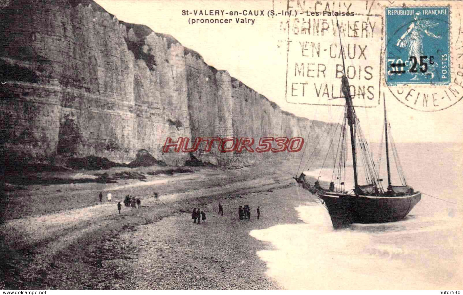 CPA SAINT VALERY EN CAUX - LES FALAISES - Saint Valery En Caux