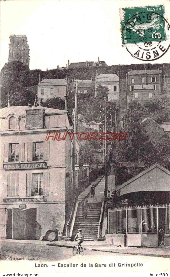 CPA LAON - ESCALIER DE LA GARE DIT GRIMPETTE - Laon