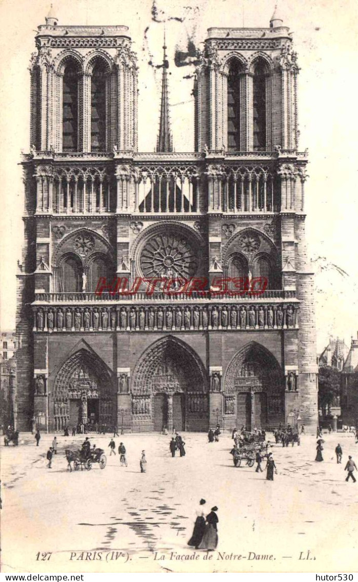 CPA PARIS - FACADE DE NOTRE DAME - Notre Dame De Paris