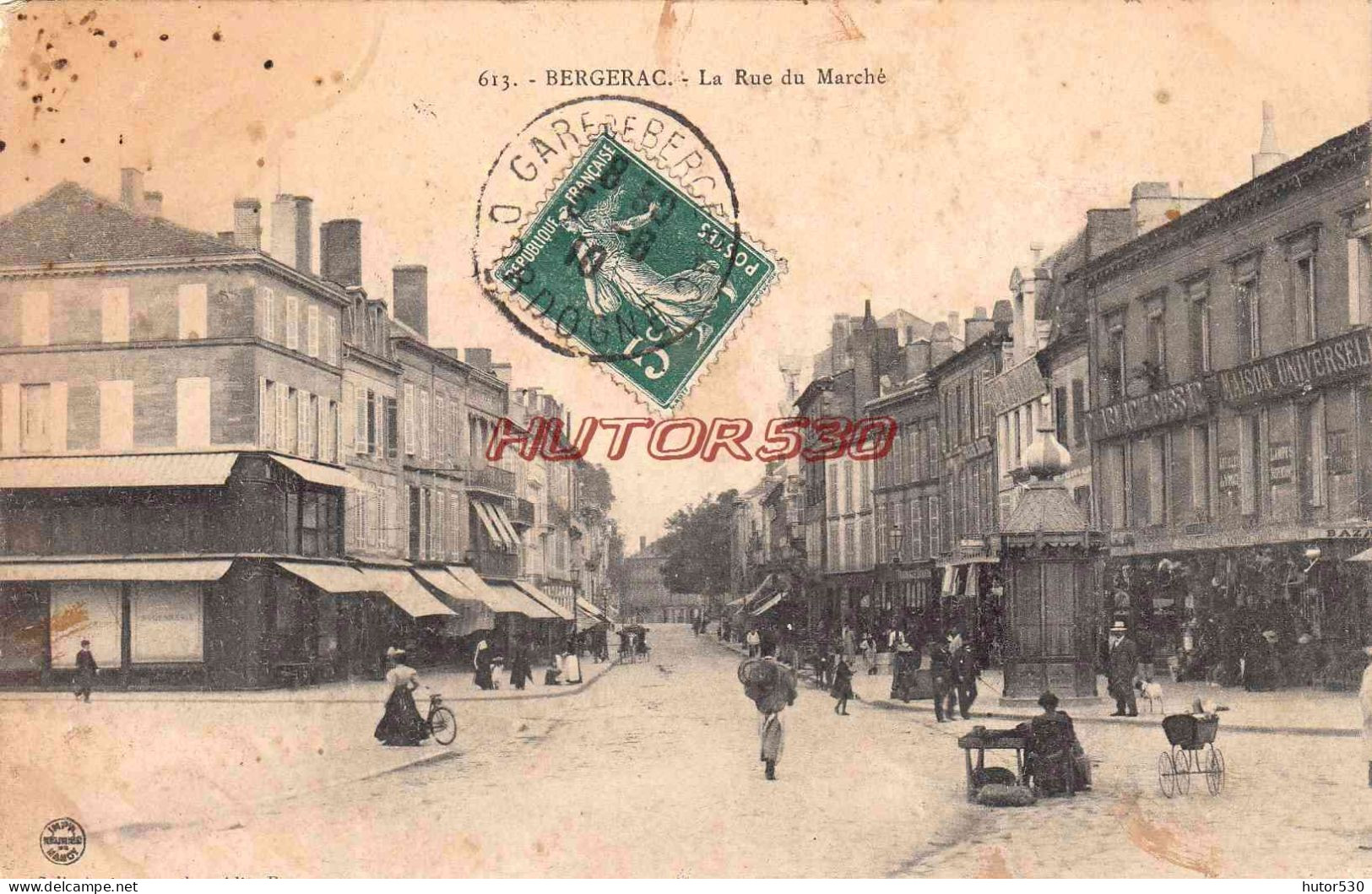 CPA BERGERAC - LA RUE DU MARCHE - Bergerac