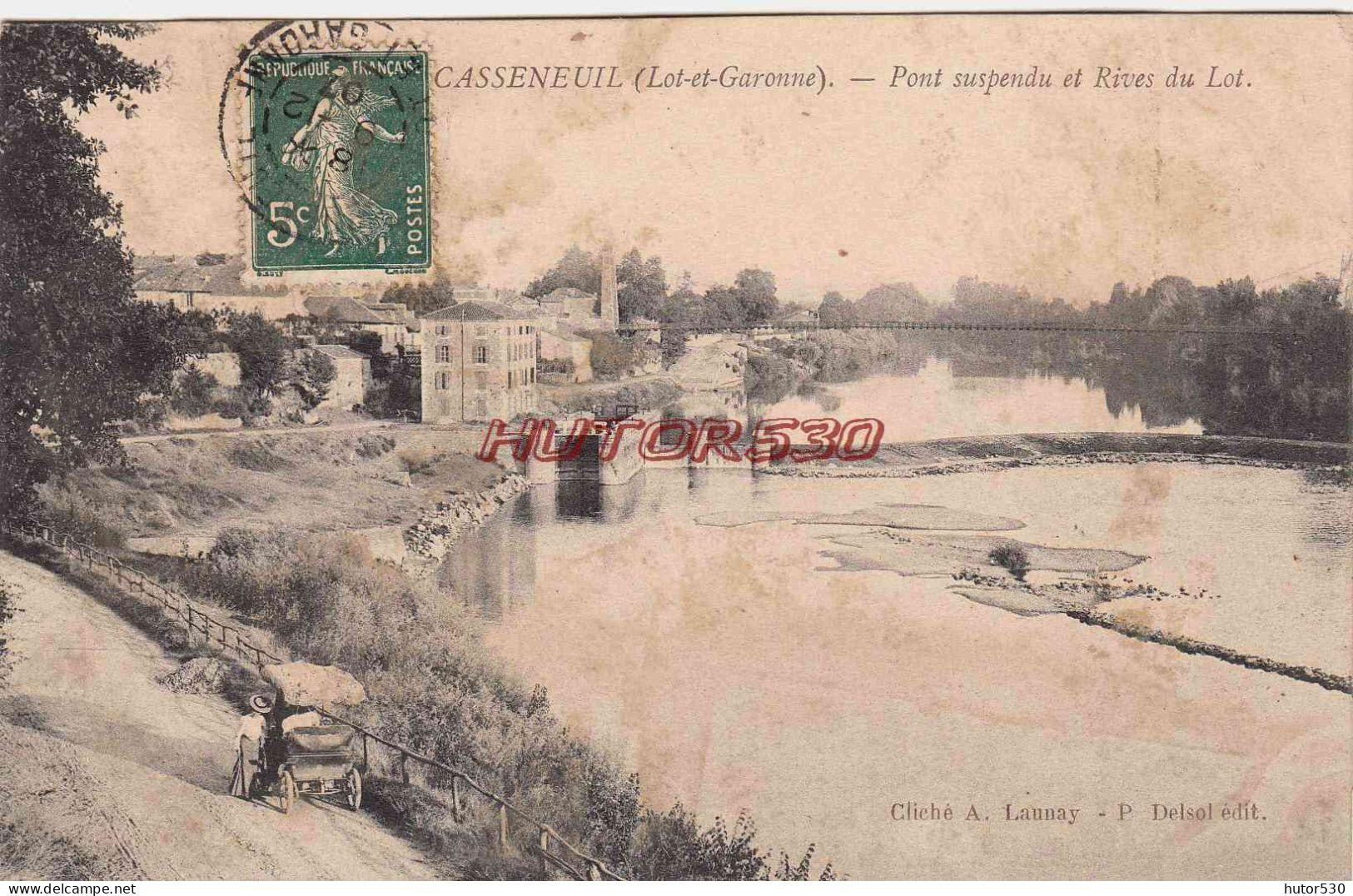 CPA CASSENEUIL - LOT ET GARONNE - PONT SUSPENDU SUR LE LOT - Other & Unclassified