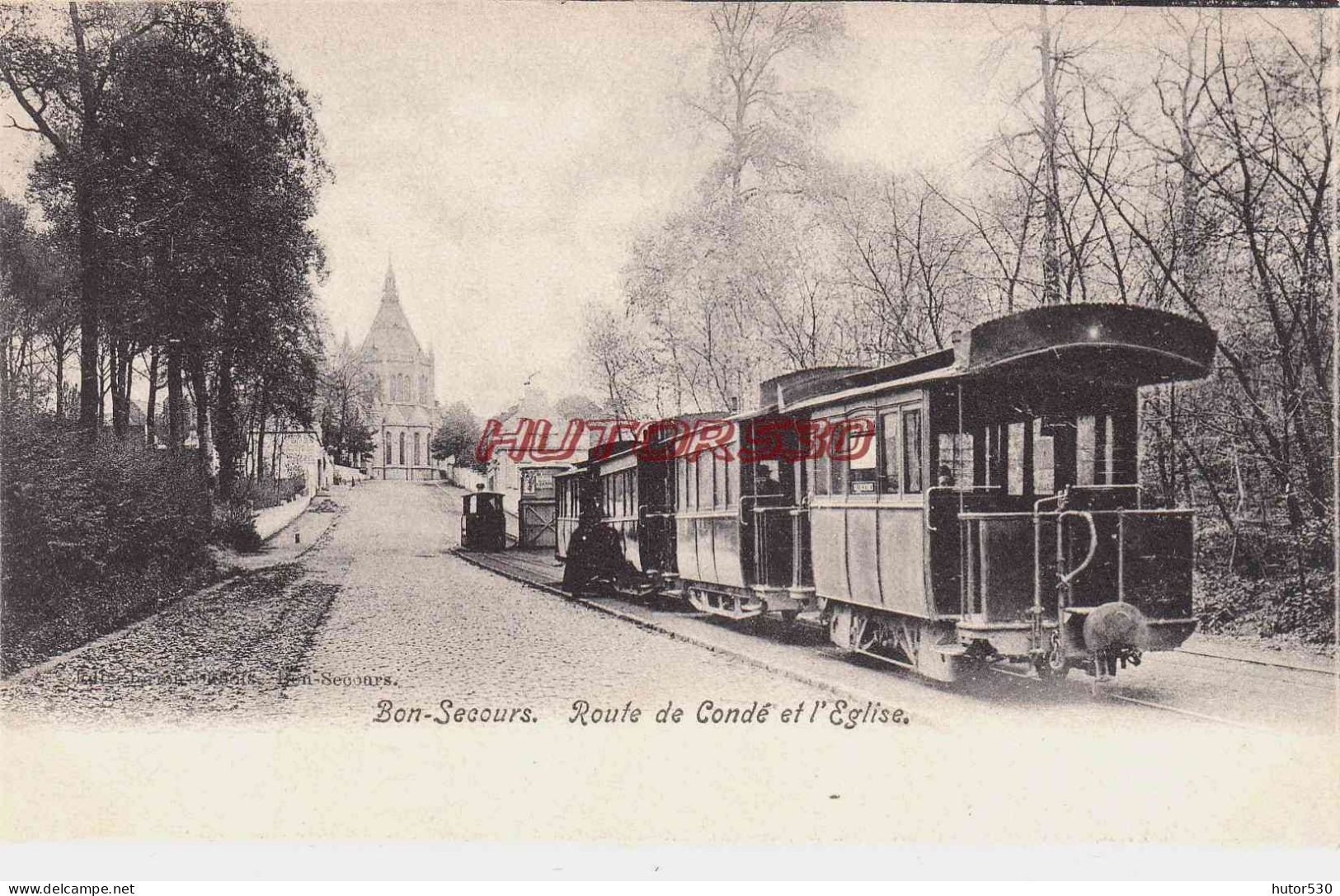 CPA BONSECOURS - TRAIN ROUTE DE CONDE - Bonsecours