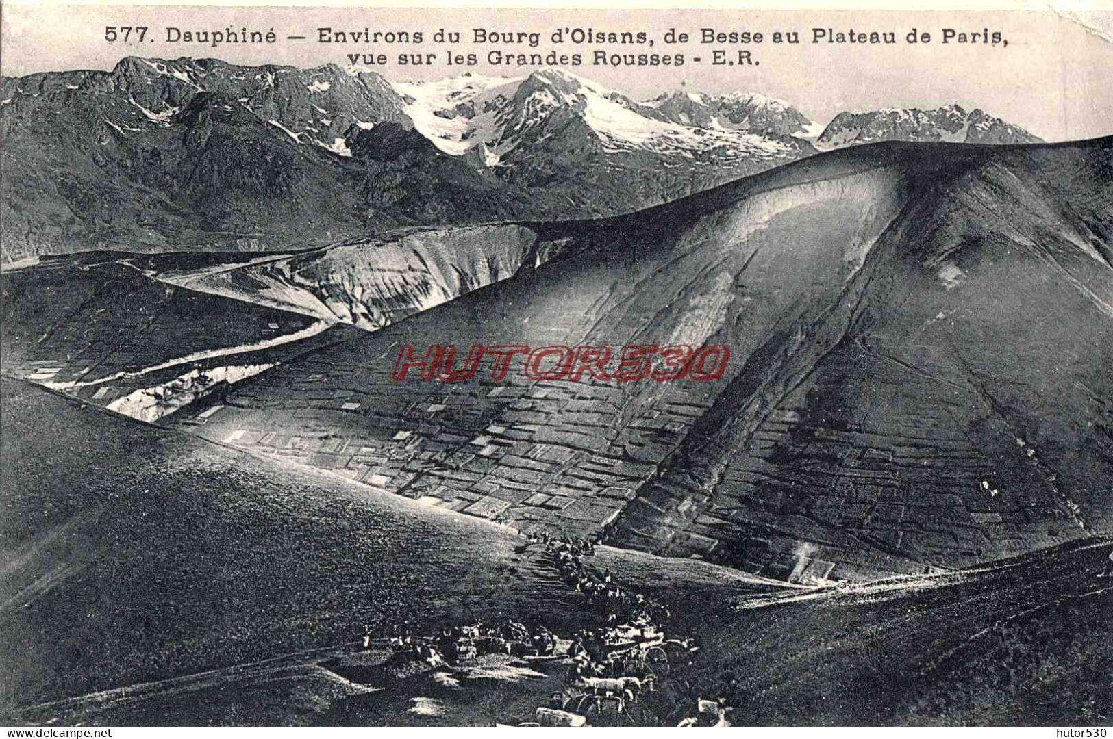 CPA LA GRAVE - LE PLATEAU D'EMPARIS - VUE SUE LES GRANDES ROUSSES - Other & Unclassified