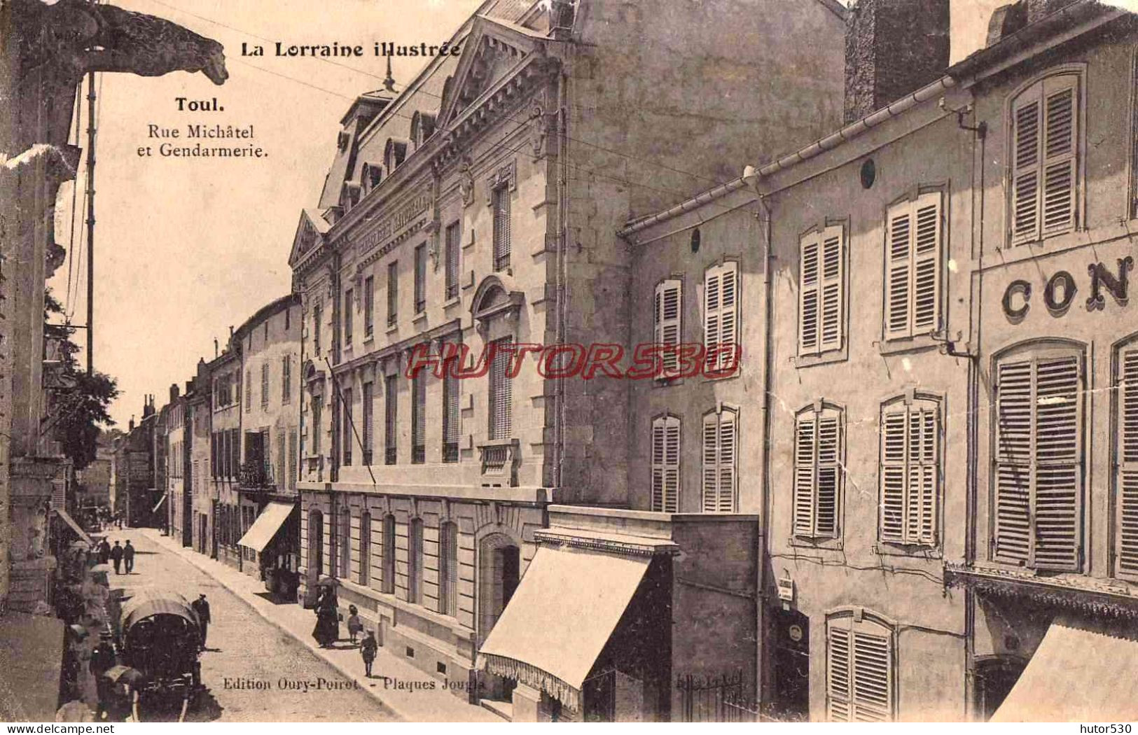 CPA TOUL - RUE MICHATEL ET GENDARMERIE - Toul