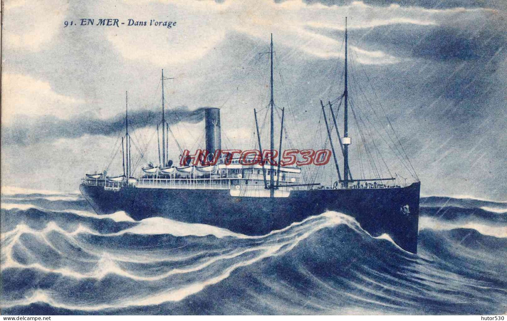 CPA BATEAU - EN MER DANS L'ORAGE - Steamers