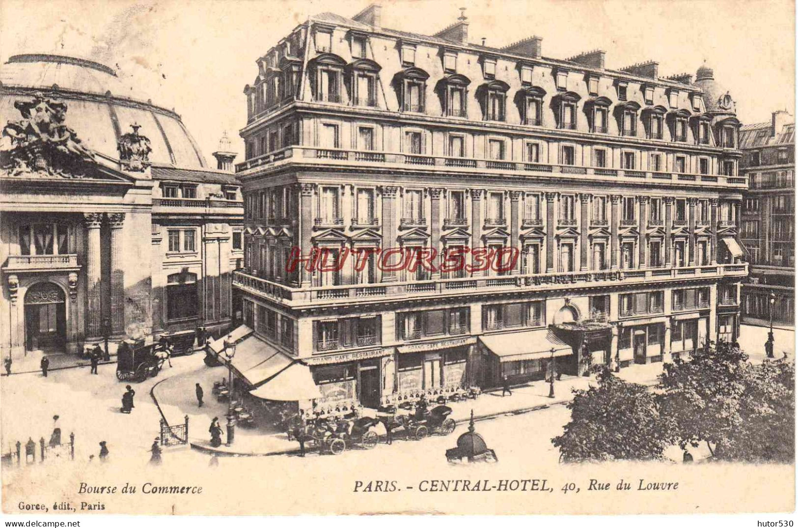 CPA PARIS - CENTRAL HOTEL RUE DU LOUVRE - Cafés, Hôtels, Restaurants