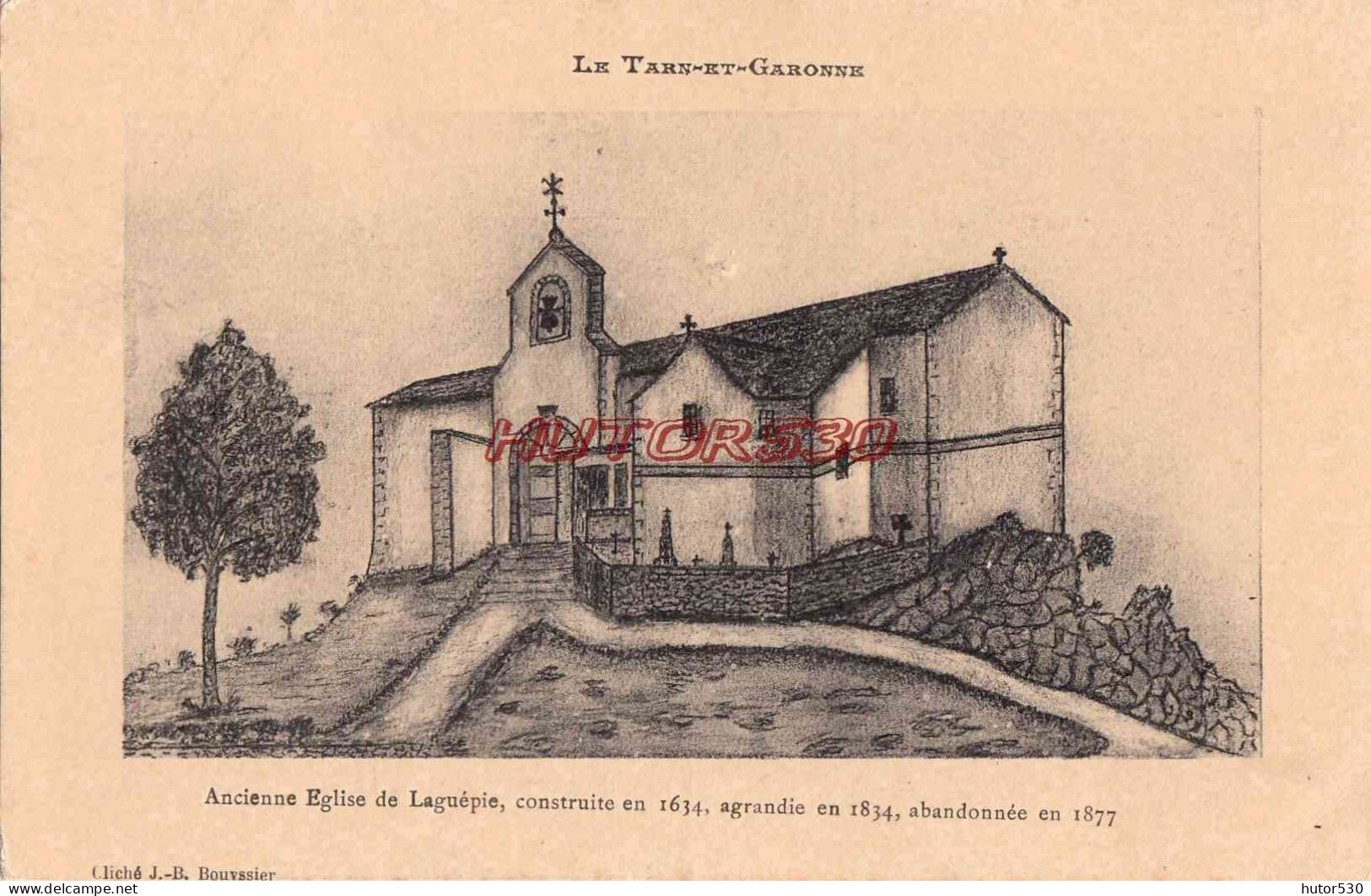 CPA LAGUEPIE - ANCIENNE EGLISE - GRAVURE - Other & Unclassified
