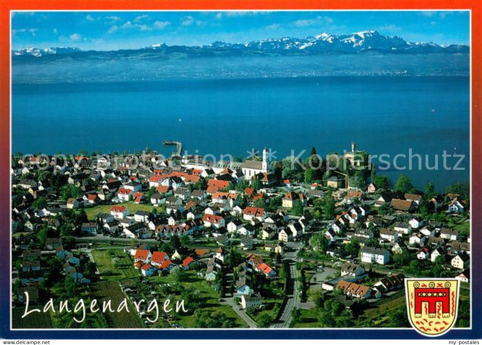 73646562 Langenargen Bodensee Mit Blick Zu Den Alpen Fliegeraufnahme Langenargen - Langenargen