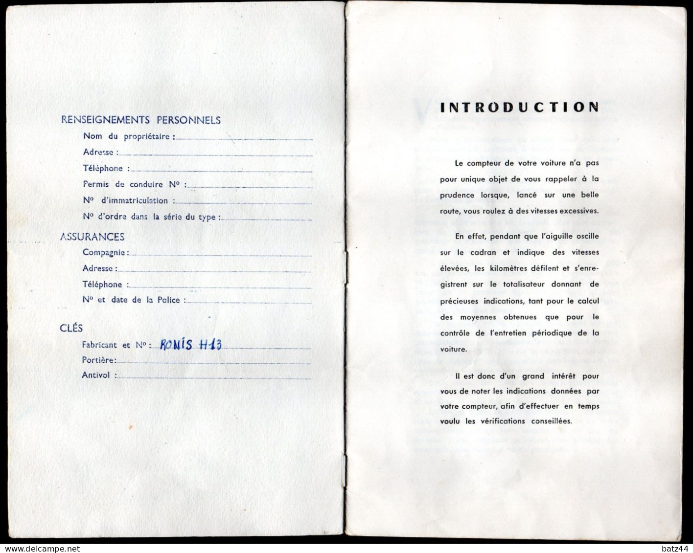 1957 Livret D'entretien PEUGEOT 203 403 Tirez Parti De Votre Compteur...Les Pages écrites / Utilisées Sont Scannées - Cars