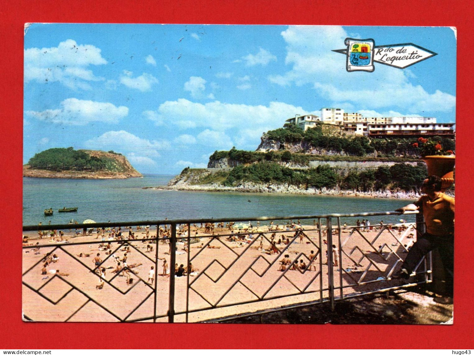 (RECTO / VERSO) LEQUEITIO EN 1973 - VISTA PARCIAL DE LA PLAYA ISLA SAN NICOLAS Y KURLUTZU - CPSM GF - Vari