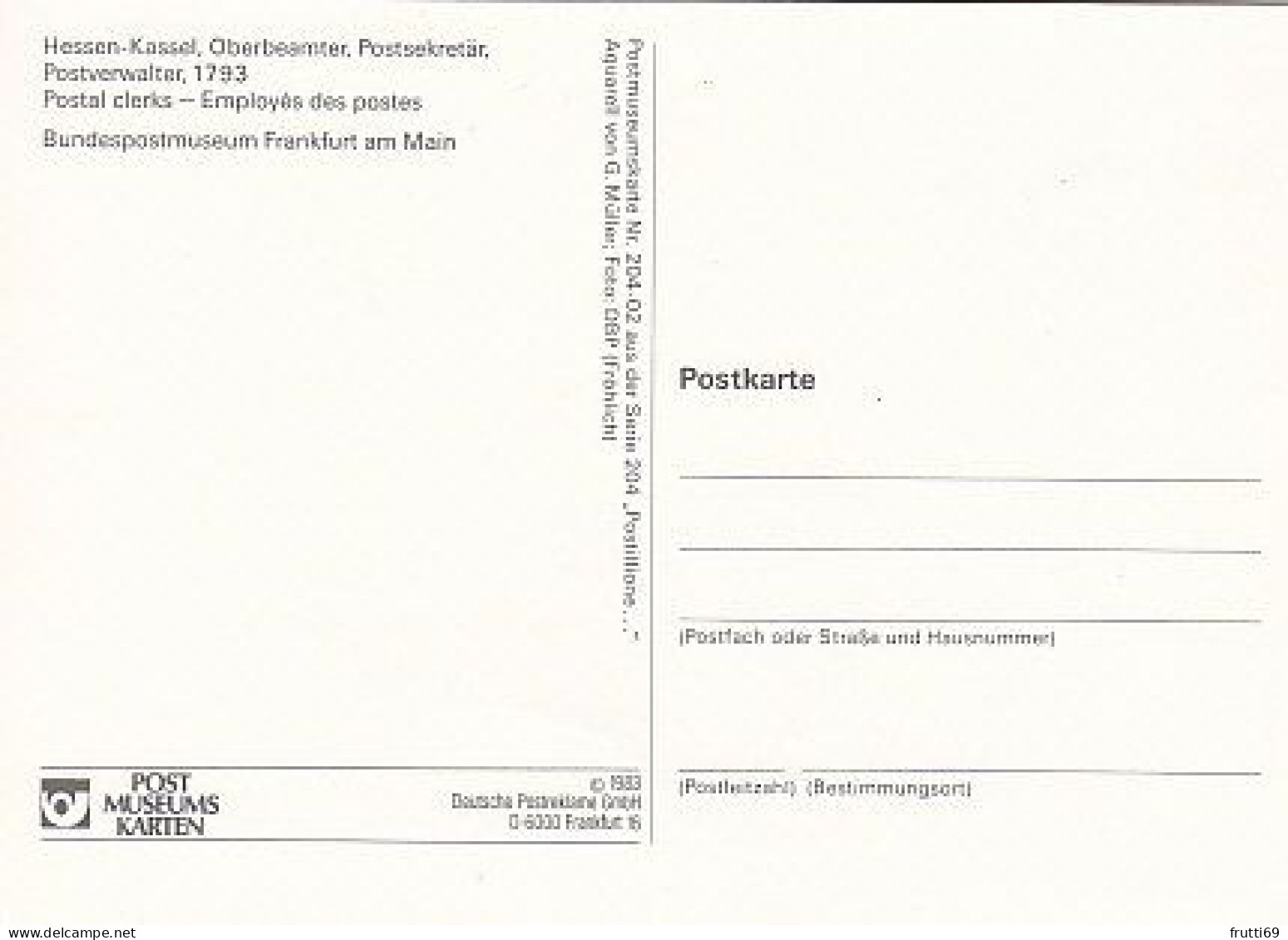 AK 216117 POST - Hessen-Kassel - Oberbeamter, Postsekretär, Postverwalter 1793 - Poste & Facteurs