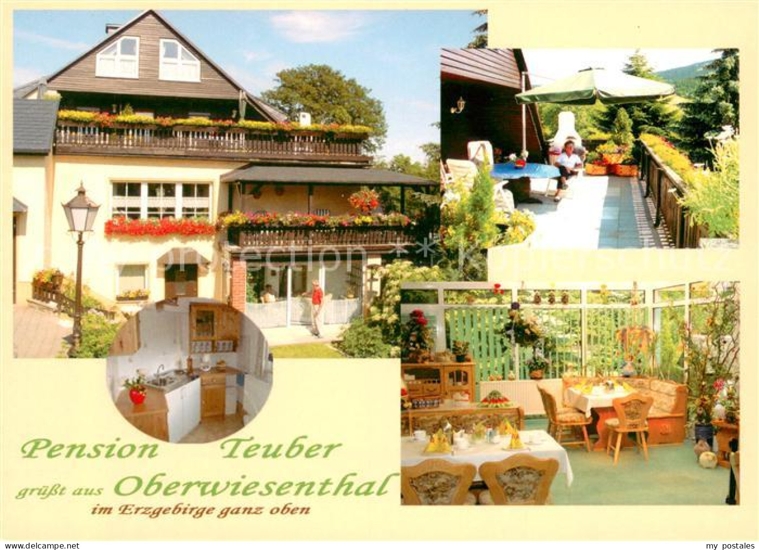 73646367 Oberwiesenthal Erzgebirge Pension Teuber Terrasse Gaststube Oberwiesent - Oberwiesenthal