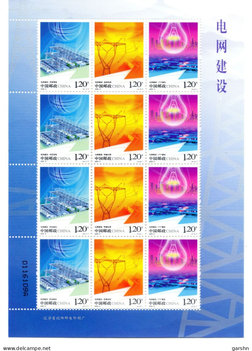 Bloc Feuille De China Chine : 2009-5** Construction De Grille D'alimentation - Unused Stamps