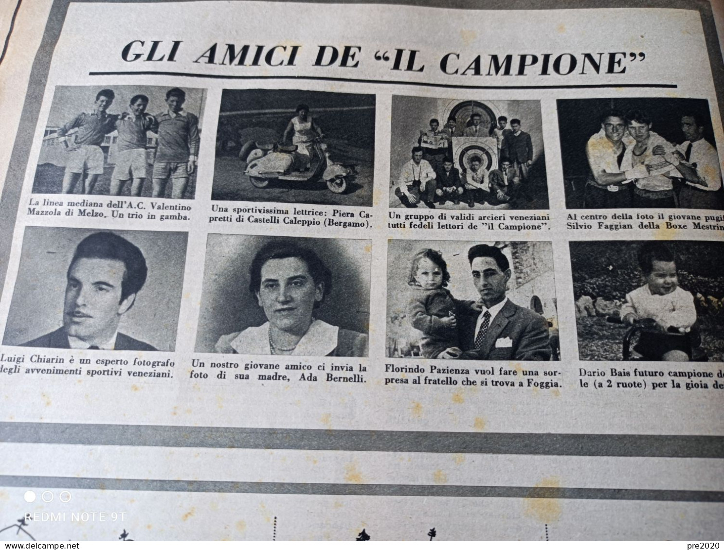 IL CAMPIONE 1958 SQUADRA DI CALCIO DEL PADOVA SOFIA LOREN MELZO CASTELLI CALEPPIO - Autres & Non Classés