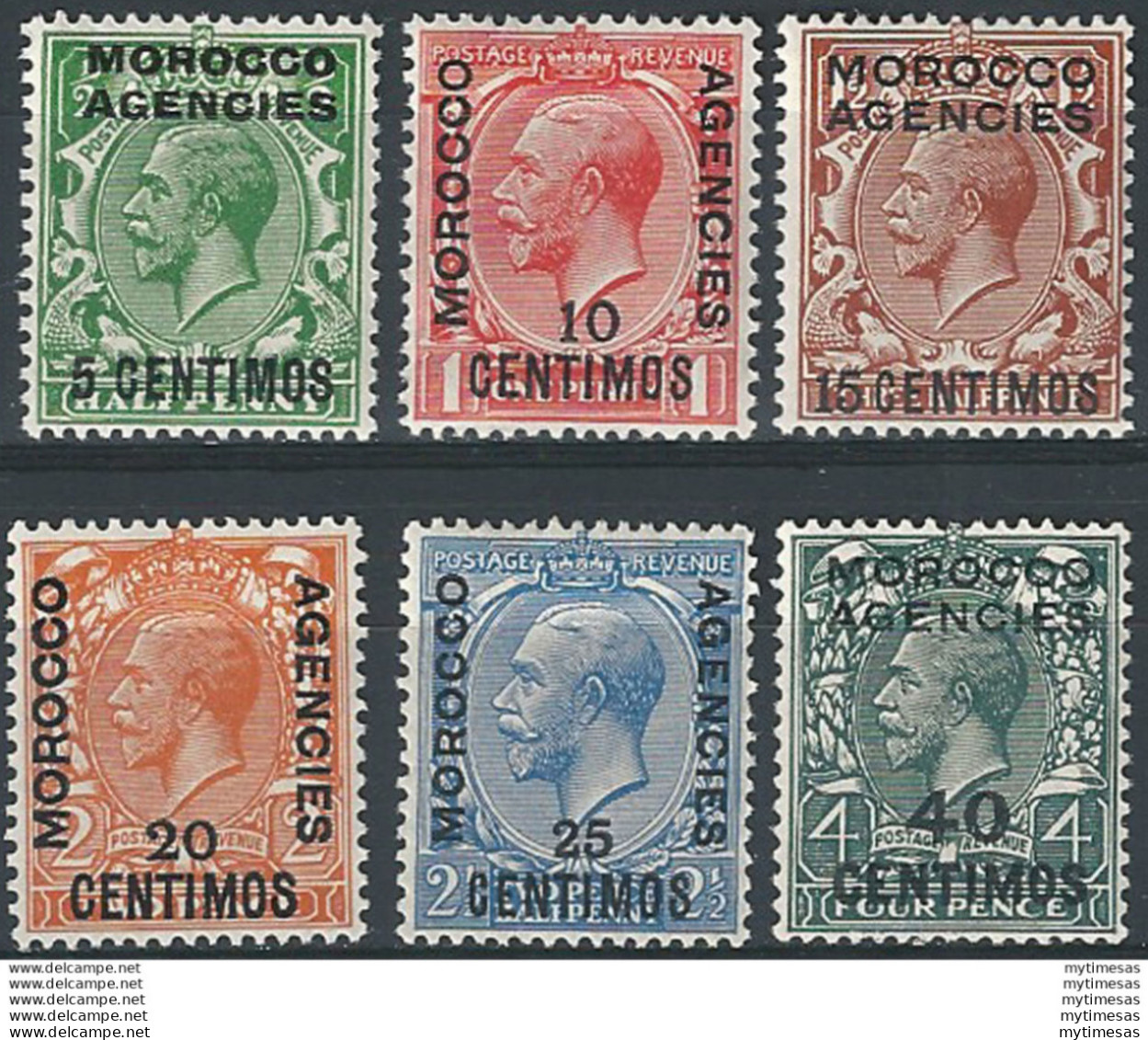 1925-31 Morocco Agencies Spanish Currency 6v. MH SG N. 143/48 - Other & Unclassified