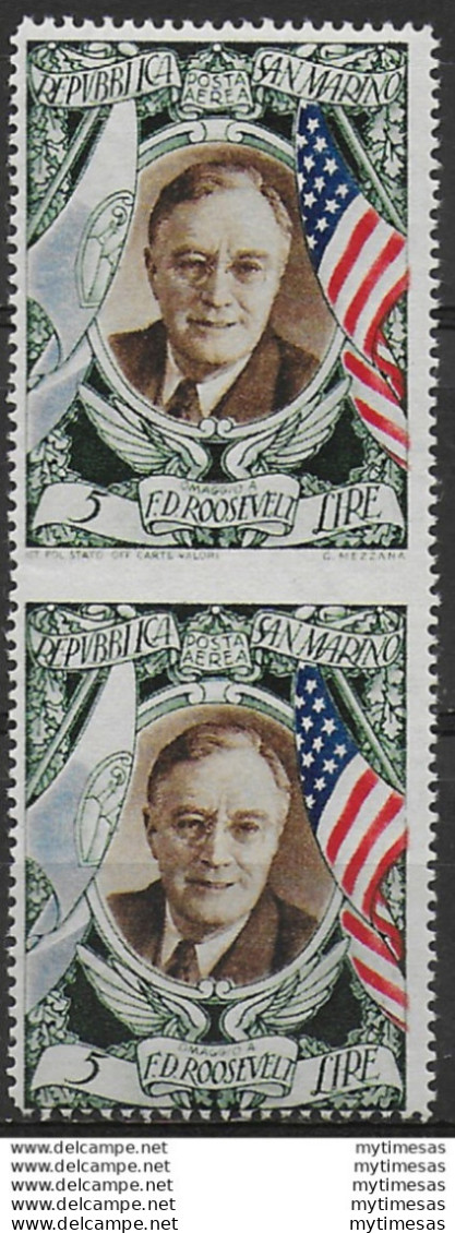 1947 San Marino Roosevelt Cp Varietà MNH Sass. N. A63faa - Other & Unclassified