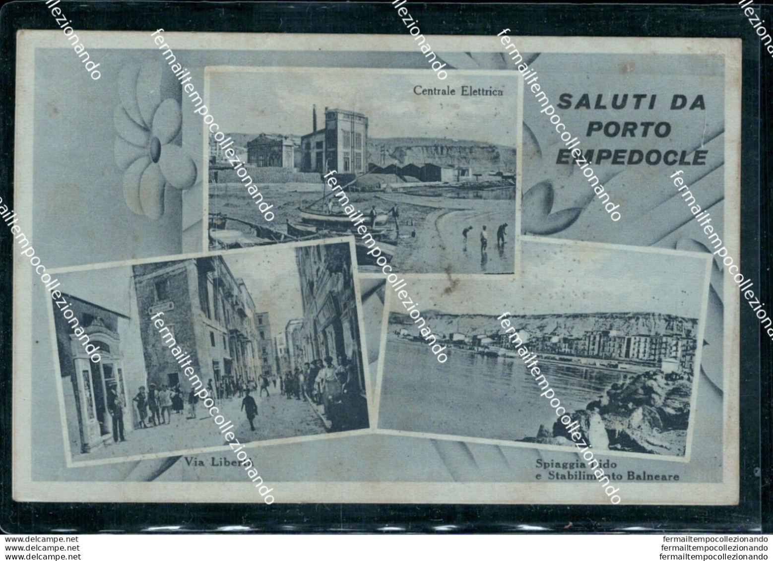 An699 Cartolina Saluti Da Porto Empedocle Scollata Provincia Di Agrigento - Agrigento