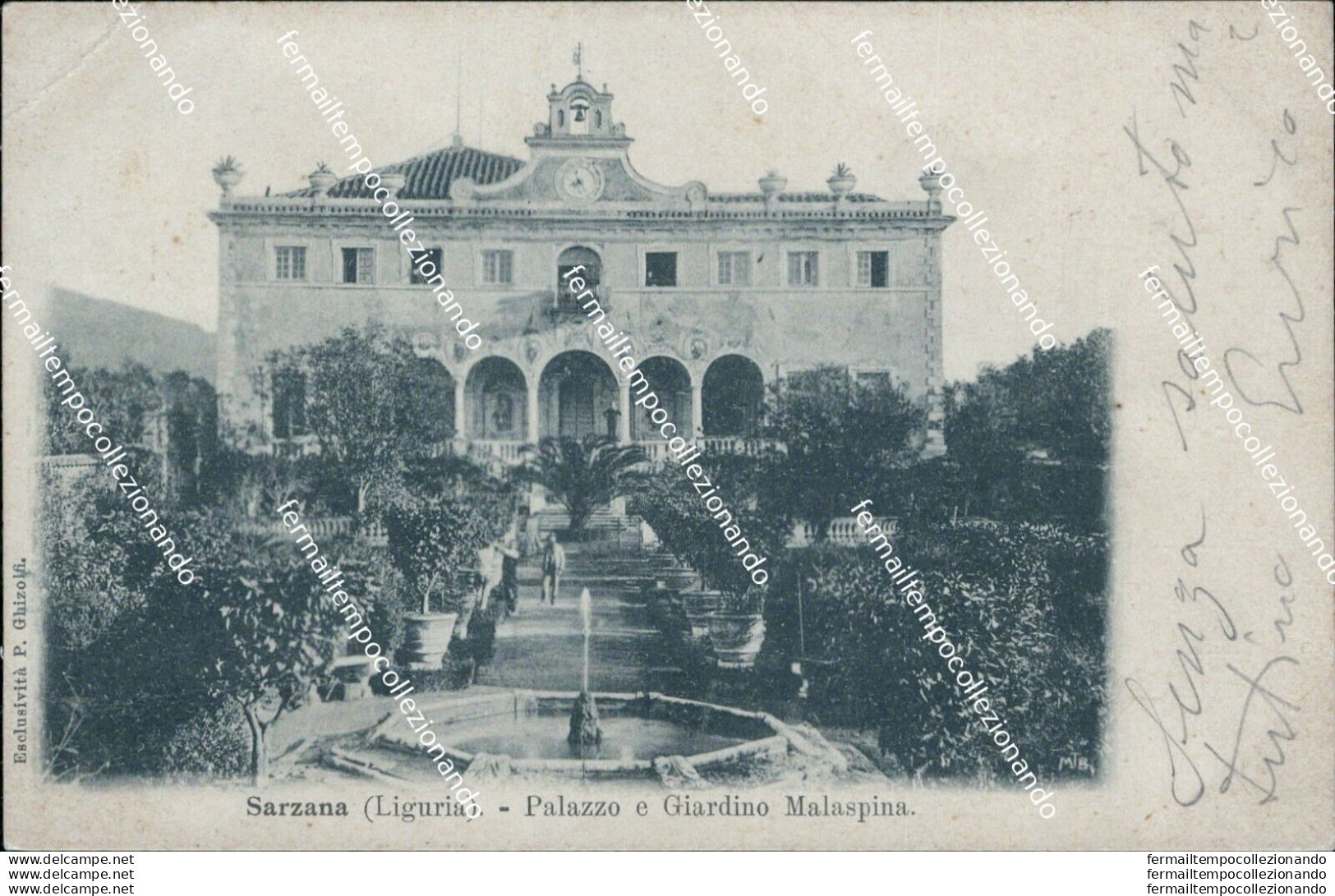 Bs238 Cartolina Sarzana Palazzo E Giardino Malaspin  Provincia Di Spezia Liguria - La Spezia