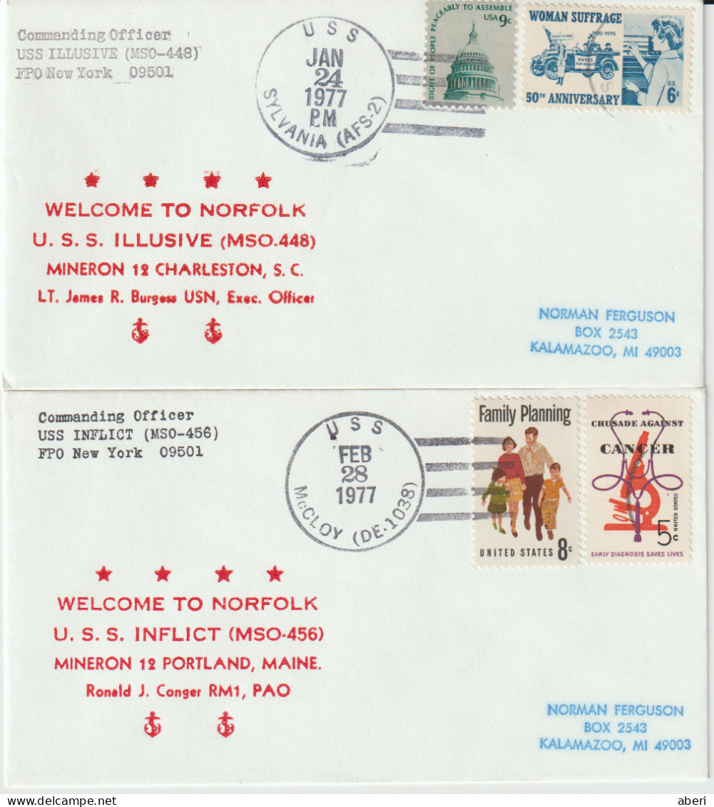 16025  WELCOME TO NORFOLK - 6 Enveloppes US NAVY - Correo Naval